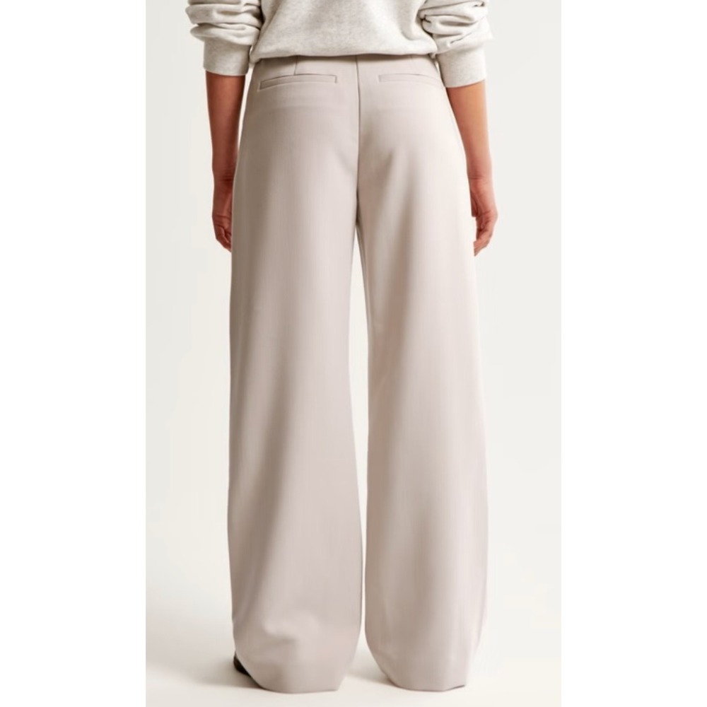 Abercrombie & Fitch Sloane Tailored Pleated Wide Leg Pants Taupe Brown Small NWT - Picture 2 of 11